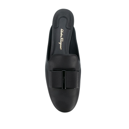 Ferragamo Ladies Flower Heel Mule Slipper Shoe 01N226 684331