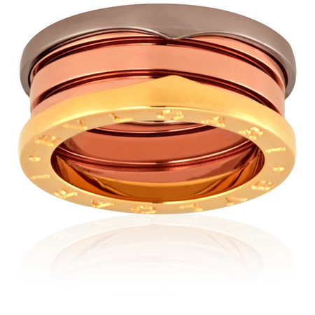 Bvlgari B.Zero1 18K Pink White and Yellow Gold 3 Band Ring 352924