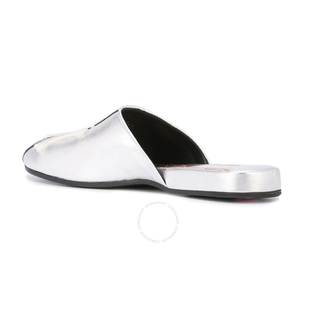 Gucci Ladies Silver NY Web Stripe Slipper 536794 D3VM0 6463