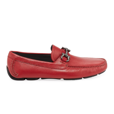 Ferragamo Salvatore  Red Gancini Bit Driver Moccasin, Brand Size 8 024728 671738 6060