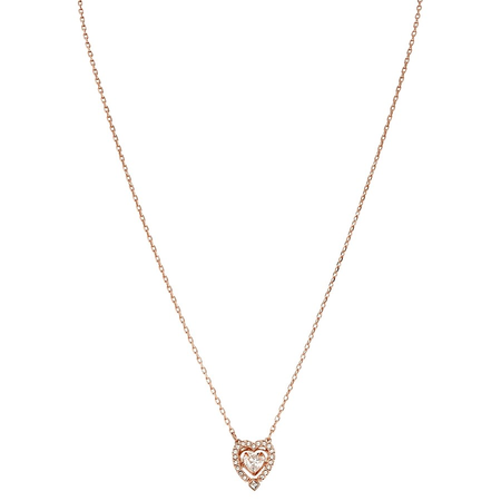 Swarovski Sparkling Dance Heart Necklace White Rose Gold Plating 5284188