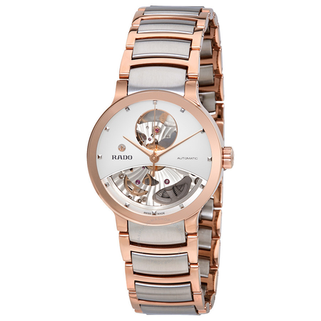 Rado Centrix Open Heart Automatic Silver Skeleton Dial Ladies Watch R30248012