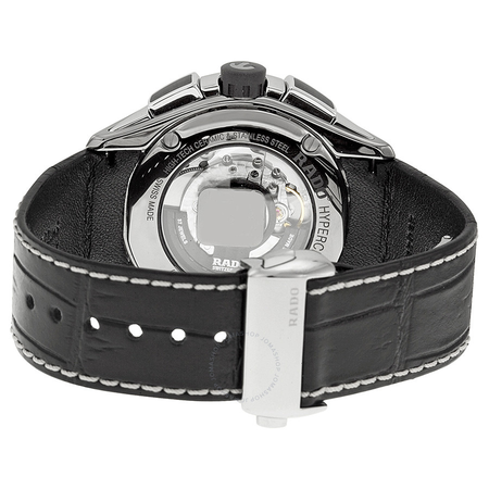 Rado Hyperchrome Automatic Silver Dial Black Leather Men's Watch R32276105