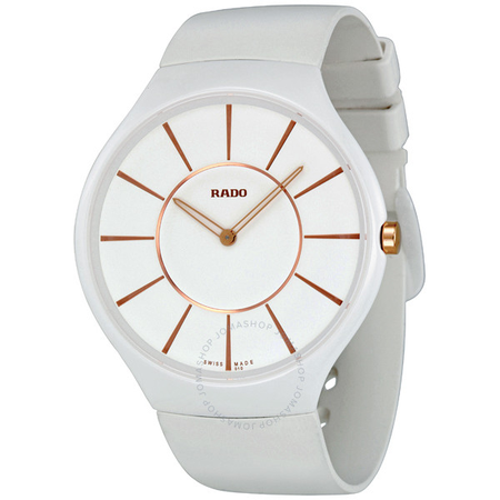 Rado True Thinline White Dial Rubber Strap Ladies Watch R27957109