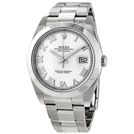 Rolex Datejust 41 White Dial Automatic Men's Oyster Watch 126300WSO 126300WRO