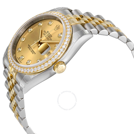 Rolex Oyster Perpetual Datejust 36 Champagne Dial Stainless Steel and 18K Yellow Gold Jubilee Bracelet Automatic 36 mm Watch 116243CDJ