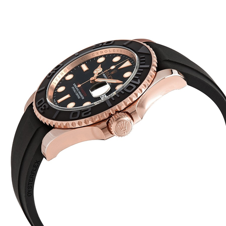 Rolex Yacht-Master 18kt Everose Gold Black Dial 40 mm Men's Watch 126655BKSRS
