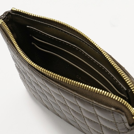 Celine Khaki C Charm Coin And Card Pouch In Quilted Calfskin 10B823BFL.15KH