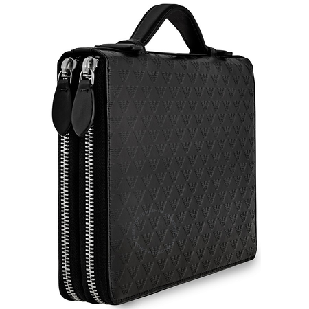 Emporio Armani Men's Zip Around Wallet Black Minorca Double Zip Ard Y4R032-YC043-80001