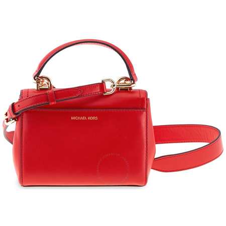 Michael Kors Ava Extra-Small Leather Crossbody Bag- Bright Red 32T8GF5M1L-204