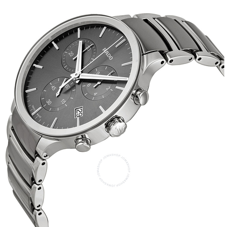Rado Centrix Chronograph Dark Grey Dial Platinum-tone Ceramic Men's Watch R30122122