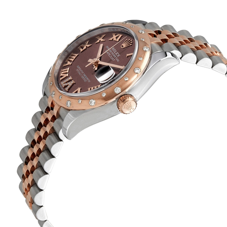 Rolex DateJust 31 Chocolate Diamond Dial Automatic Ladies Stainless Steel -18 ct Everose Gold Jubliee Watch 278341CHRDJ