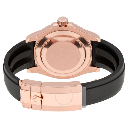 Rolex Yacht-Master Automatic Black Dial 18kt Everose Gold Black Rubber Strap Men's Watch BKSRS 116655