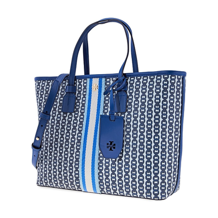 Tory Burch Gemini Link Canvas Small Tote- Bondi Blue Gemini Link 53304-453