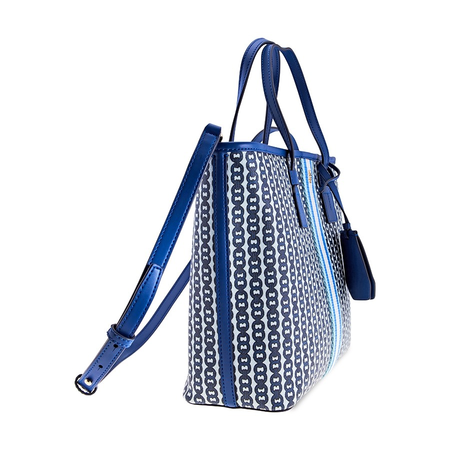 Tory Burch Gemini Link Canvas Small Tote- Bondi Blue Gemini Link 53304-453