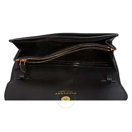 Burberry Large Vintage Check/Leather Wallet- Black 4073220