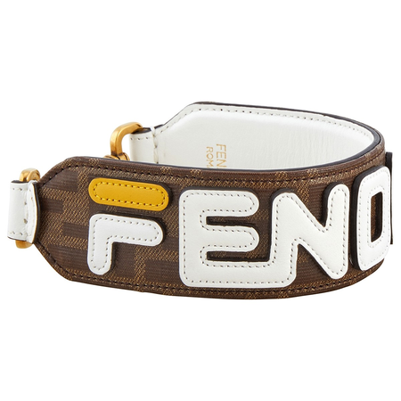 Fendi Ladies Strap U Brown/Yellow Fd Mini Strap Canvas Fila 8AV105-A5N7-F155W