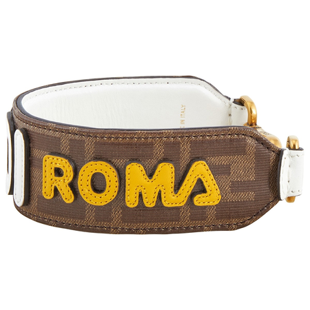 Fendi Ladies Strap U Brown/Yellow Fd Mini Strap Canvas Fila 8AV105-A5N7-F155W