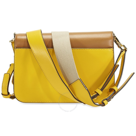 Michael Kors Sloan Editor Color-Block Leather Shoulder Bag- Yellow Multi 30S8GS9L2T-761