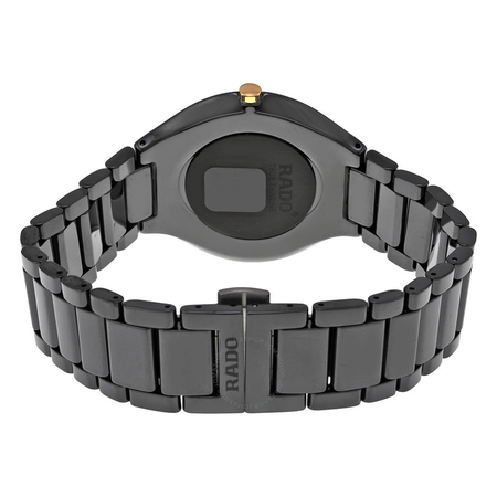 Rado True Thinline Black Dial Black Ceramic Ladies Watch R27741702
