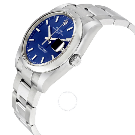 Rolex Oyster Perpetual Date 34 Blue Dial Stainless Steel Bracelet Automatic Men's Watch 115200BLSO
