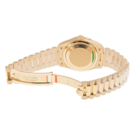 Rolex Yellow Gold Day-Date Rainbow Paved  Automatic Chronometer Ladies Watch 128348rbr-0030