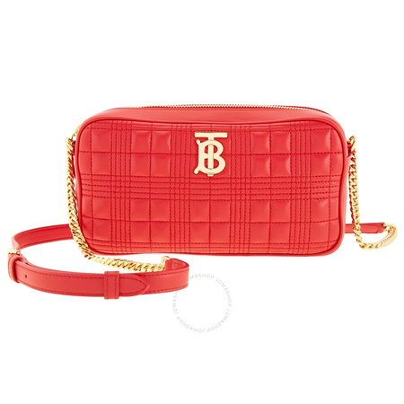 Burberry Bright Red Quilted Lambskin Camera Bag 8021738