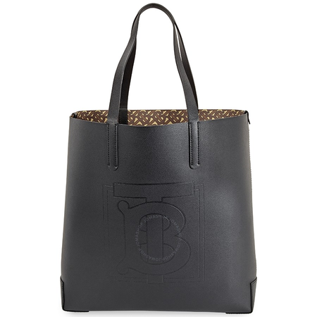 Burberry Large Embossed Monogram Motif Leather Tote in Black 8019610
