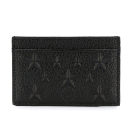 Jimmy Choo Jimmy Choo Dean Black Grainy Leather Cardholder With Stars 121 DEAN EMG BLACK