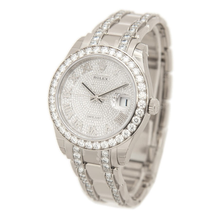 Rolex Datejust Pearlmaster 39 Automatic Chronometer Diamond Silver Dial Watch 86289DRPM