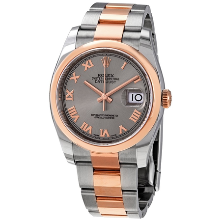 Rolex Oyster Perpetual Datejust 36 Silver Dial Stainless Steel and 18K Everose Gold Bracelet Automatic Men's Watch 116201SRO