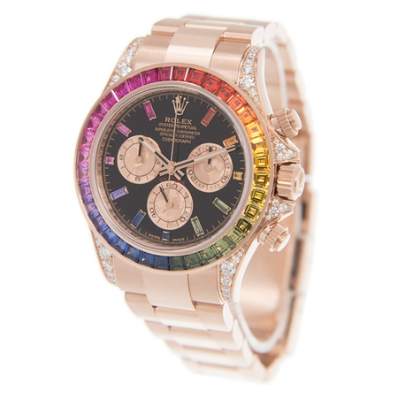 Rolex Rainbow Sapphire Daytona Chronograph  Automatic Chronometer Diamond Black Dial Unisex Watch 116595 RBOW-0001