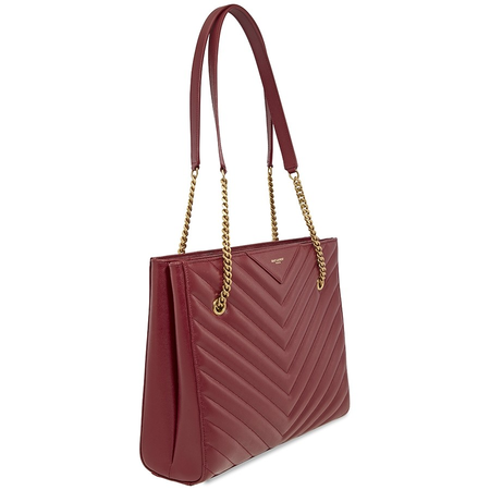 Saint Laurent Tribeca Quilted Tote in Burgundy 5688641CU076146