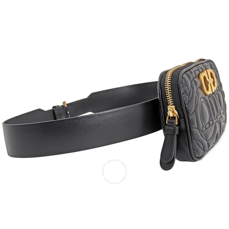Ferragamo Salvatore Ferragamo Ladies Black Quilted Gancini Belt Bag 22D661 711269