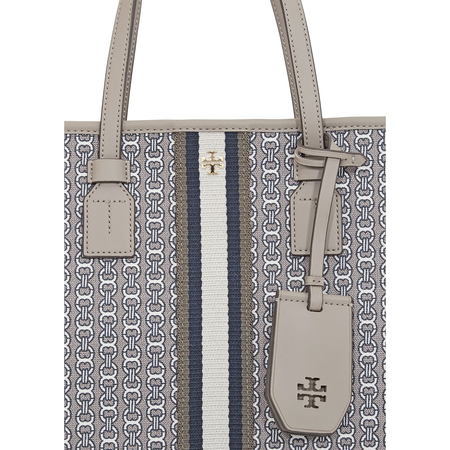 Tory Burch Gemini Link Canvas Small Tote- Grey Heron 53304-997