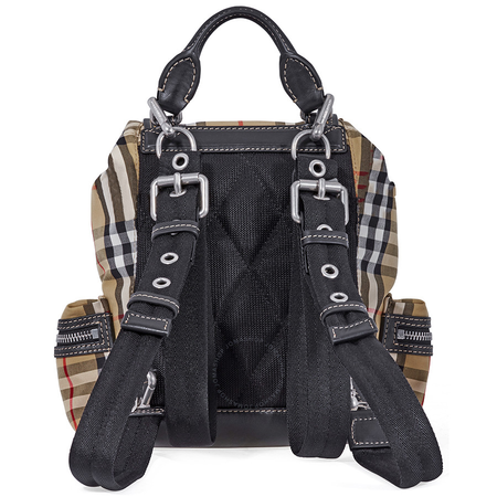 Burberry Small Vintage Check and Leather Rucksack- Antique Yellow 4078471