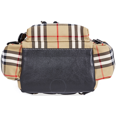 Burberry Small Vintage Check and Leather Rucksack- Antique Yellow 4078471