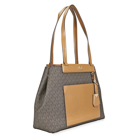 Michael Kors Meredith Signature Logo Print Tote - Brown/Acorn 30F8GKWT8B-252