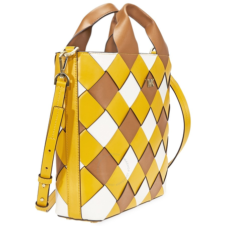 Michael Kors Mott Woven Leather Market Tote- Jasmine Yellow 30H8BOXT6T-761