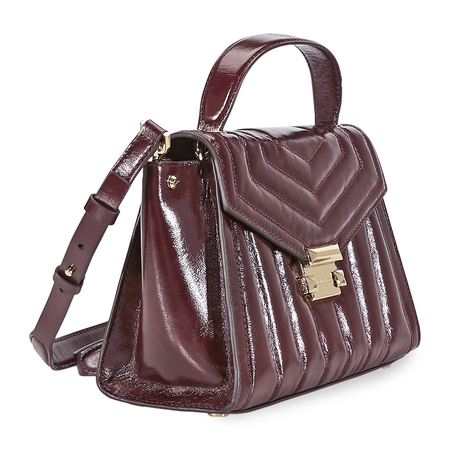 Michael Kors Whitney Medium Quilted Leather Satchel- Oxblood 30F8GXIS6T-610