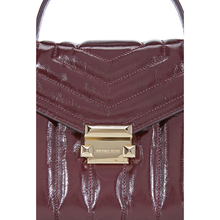 Michael Kors Whitney Medium Quilted Leather Satchel- Oxblood 30F8GXIS6T-610