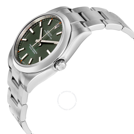Rolex Oyster Perpetual 34 Green Olive Dial Stainless Steel Bracelet Automatic Unisex Watch 114200GNSO