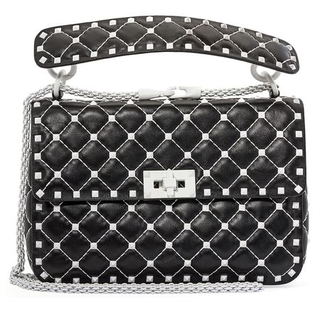 Valentino Garavani Free Rockstud Spike Medium Shoulder Bag- Black PW2B0122RVH-0NO