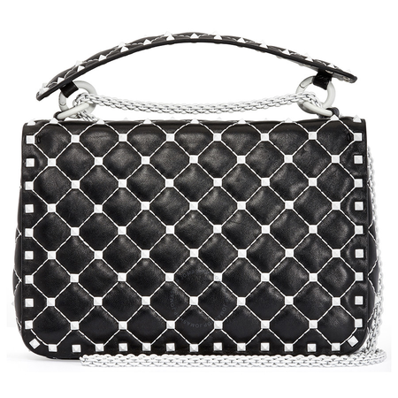 Valentino Garavani Free Rockstud Spike Medium Shoulder Bag- Black PW2B0122RVH-0NO