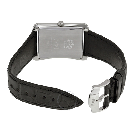 Piaget Black Tie Emperador Silver Dial Black Leather Watch G0A33069