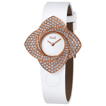 Piaget Limelight Blooming White Dial White Satin Strap Ladies Watch G0A39183