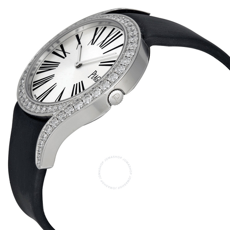 Piaget Limelight Gala Silver Dial Black Satin Strap Ladies Watch G0A39166