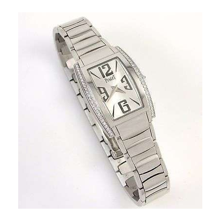 Piaget Limelight Silver Dial 18K White Gold Diamond Ladies Watch GOA36095 G0A36095