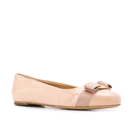 Ferragamo Ladies Varina Bow Ballerina Flats 01A181 676235 2321