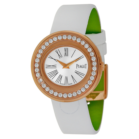 Piaget Possession Silver Dial 18kt Rose Gold Diamond Satin Ladies Watch GOA36188 G0A36188